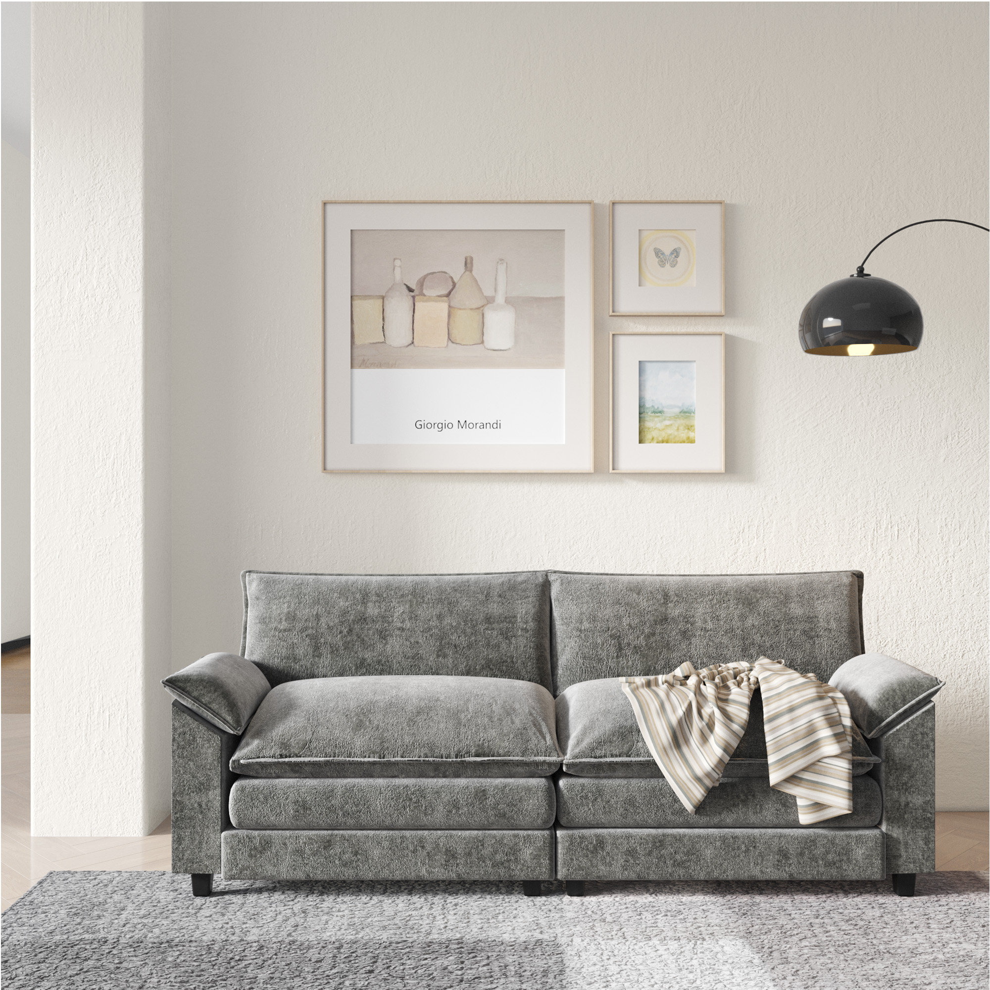 Ebern Designs 83.5" Chenille Modern Sectional Couch Sofas for Living